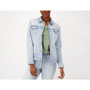 Candace Cameron Bure Pacific Denim Relaxed Jean Jacket Sz 6 Light Wash A513701